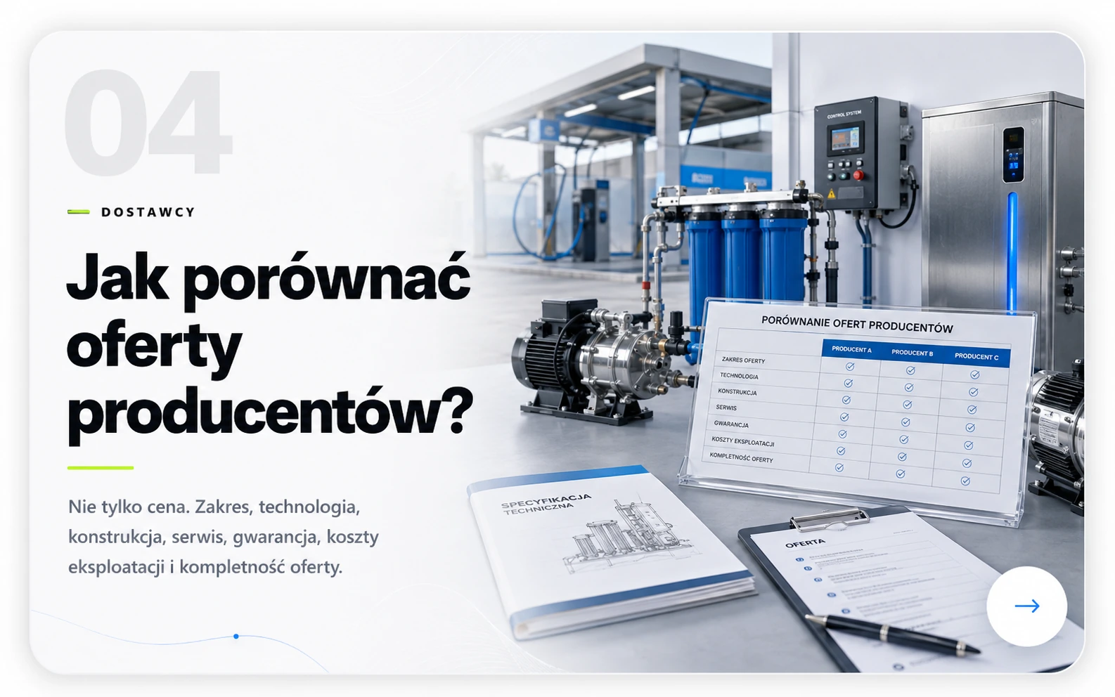 Jak porównać oferty producentów myjni — zakres, technologia, konstrukcja, serwis i gwarancja.